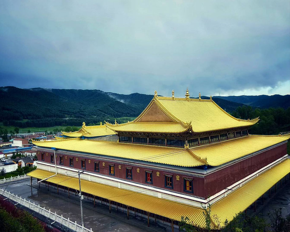 厦门寺庙全铝廊庭铝合金仿古瓦屋面改造案例